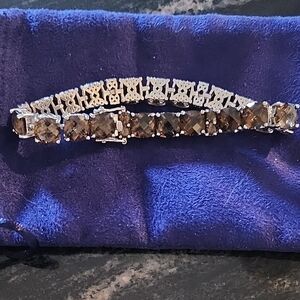 Elegant Silver and Brown Bracelet